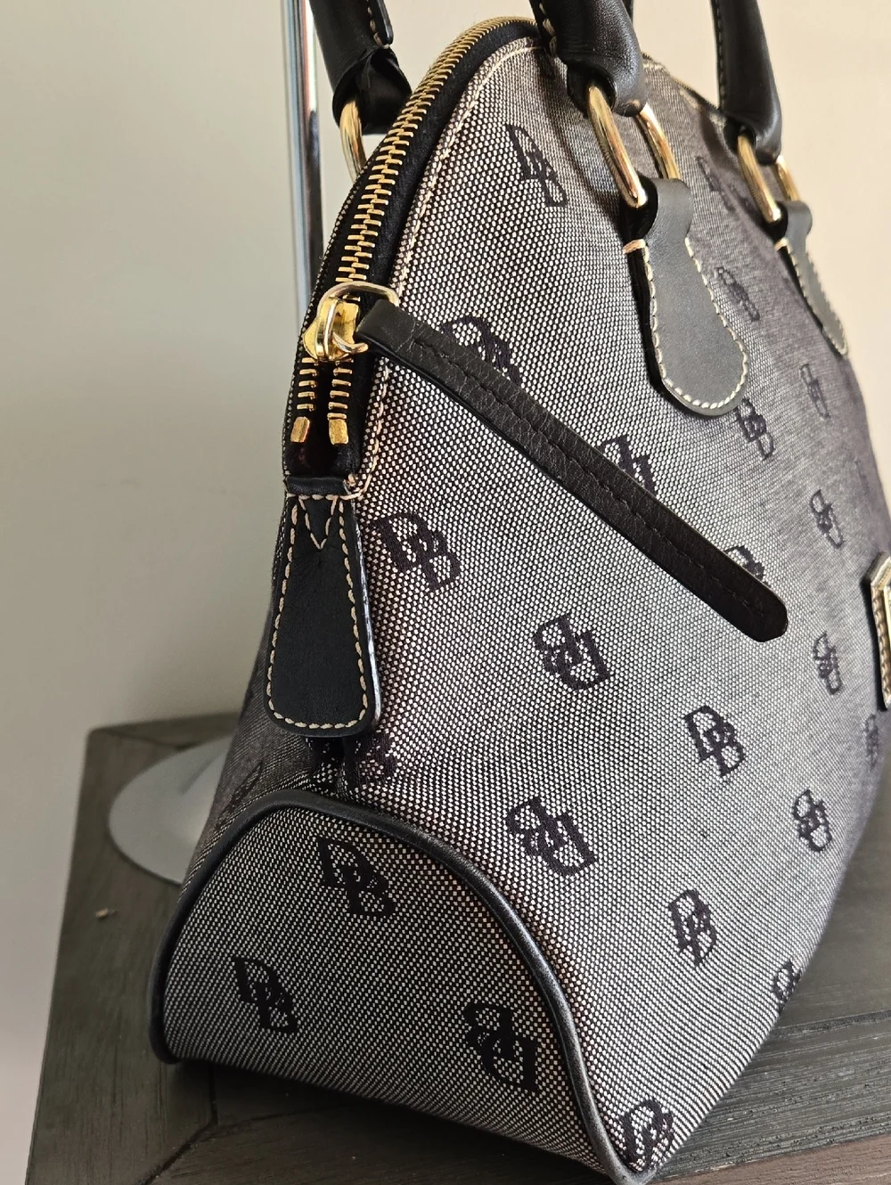 Dooney & Bourke Monogram Dome Satchel Black